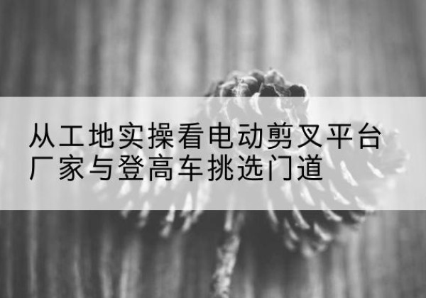 琼中电动剪叉升降平台厂家-从工地实操看电动剪叉平台厂家与登高车挑选门道
